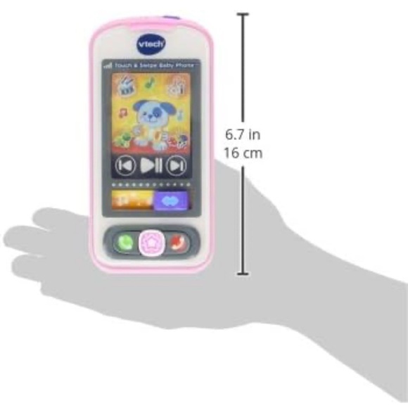 VTech Touch and Swipe Baby Phone Toy - Pink and White - Picture 6 of 6